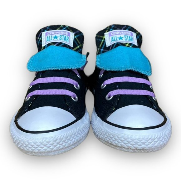 Converse Chuck Taylor All Star Sneakers 655324F Double Tongue Black Blue Youth 3 - Picture 2 of 8